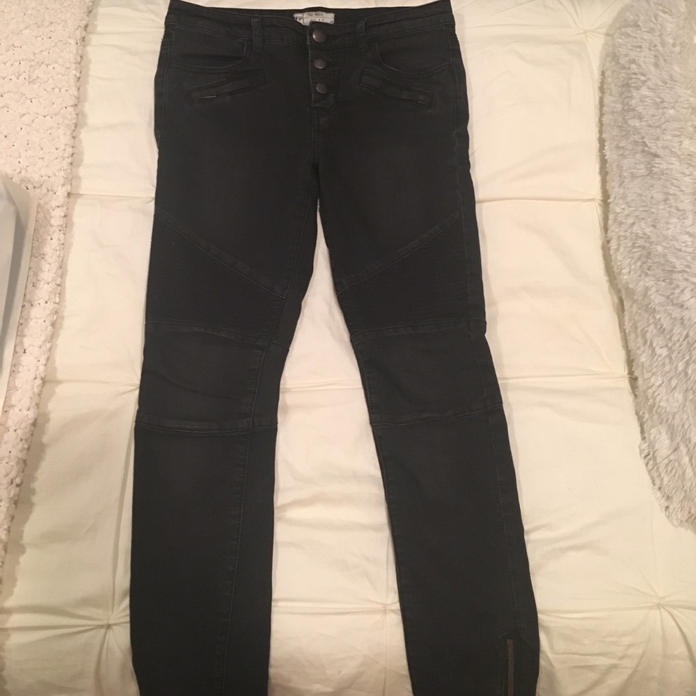 Black textured Free People Jeans